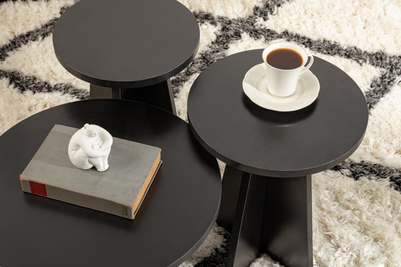 Set 3 masute de cafea Lume Negru - 3 | YEO