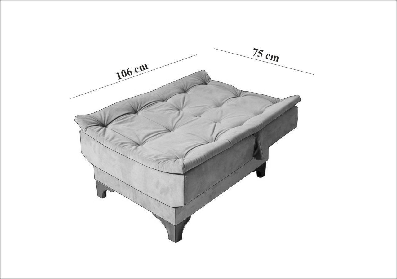 Set canapea extensibilă Kelebek Antracit 190x90x85 cm