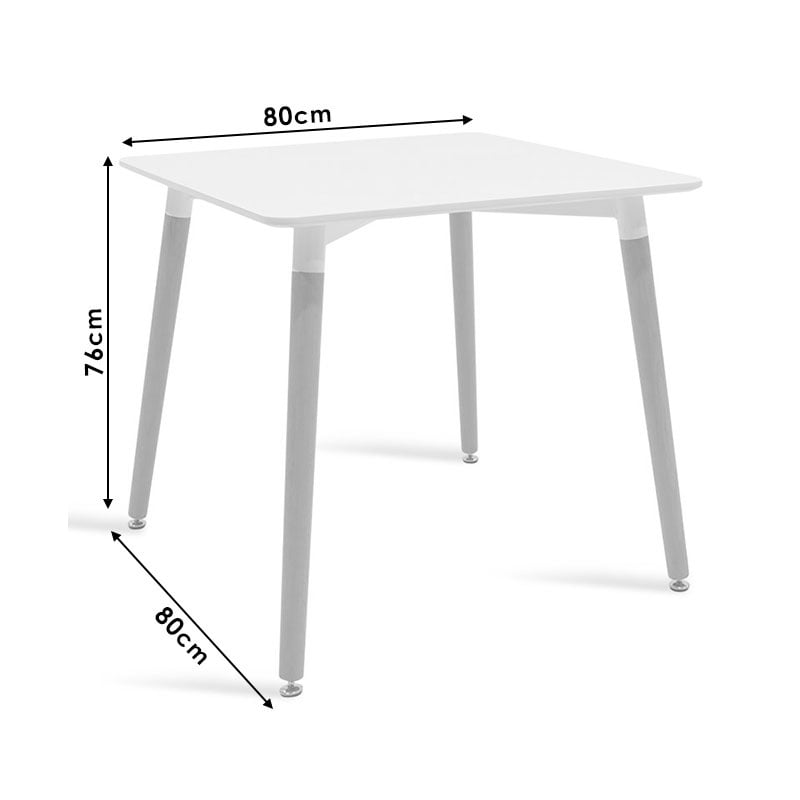 Set de 3 buc mobilier de bucatarie Deli pentru studenti alb 80x80x76 cm