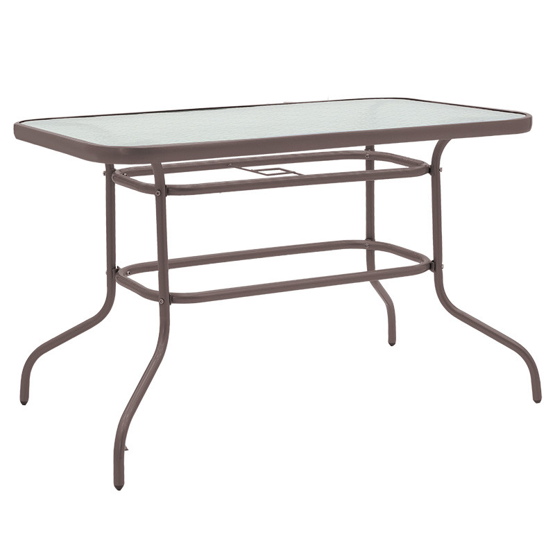 Set de gradina masa si scaune 5 bucati Valor-Calan metal negru-textilena maro 110x60x70cm - 3 | YEO