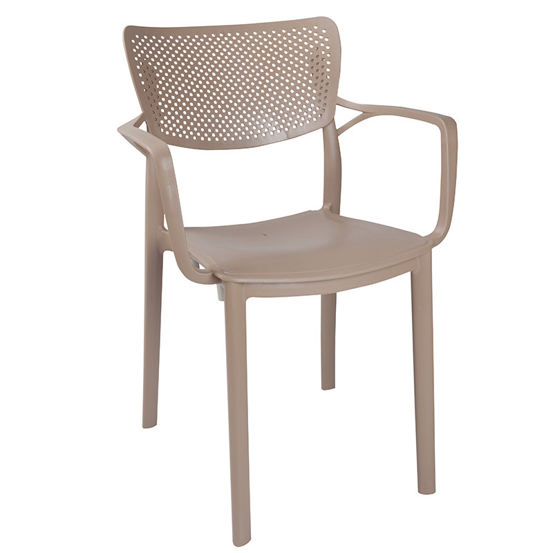 Set de gradina masa si scaune Groovy, Frontline set 3 piese plastic cappuccino 80x80x74.5cm