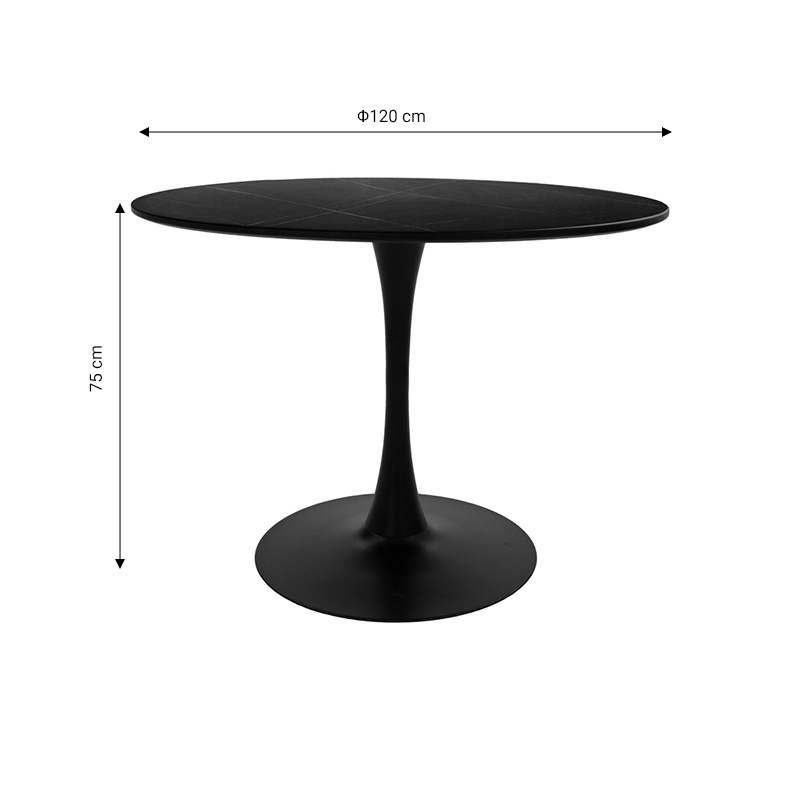 Set dining Aurora-Balou I, Pako World, 5 piese, Negru, 100x75 cm