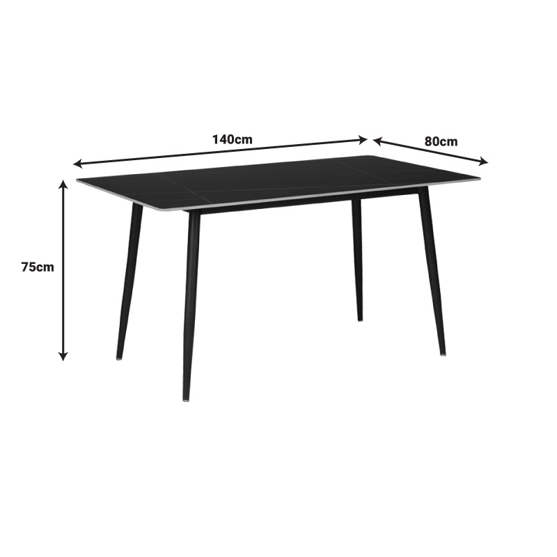 Set dining Gustas-Bella, Pako World, 5 piese, Antracit, 140x80x75 cm
