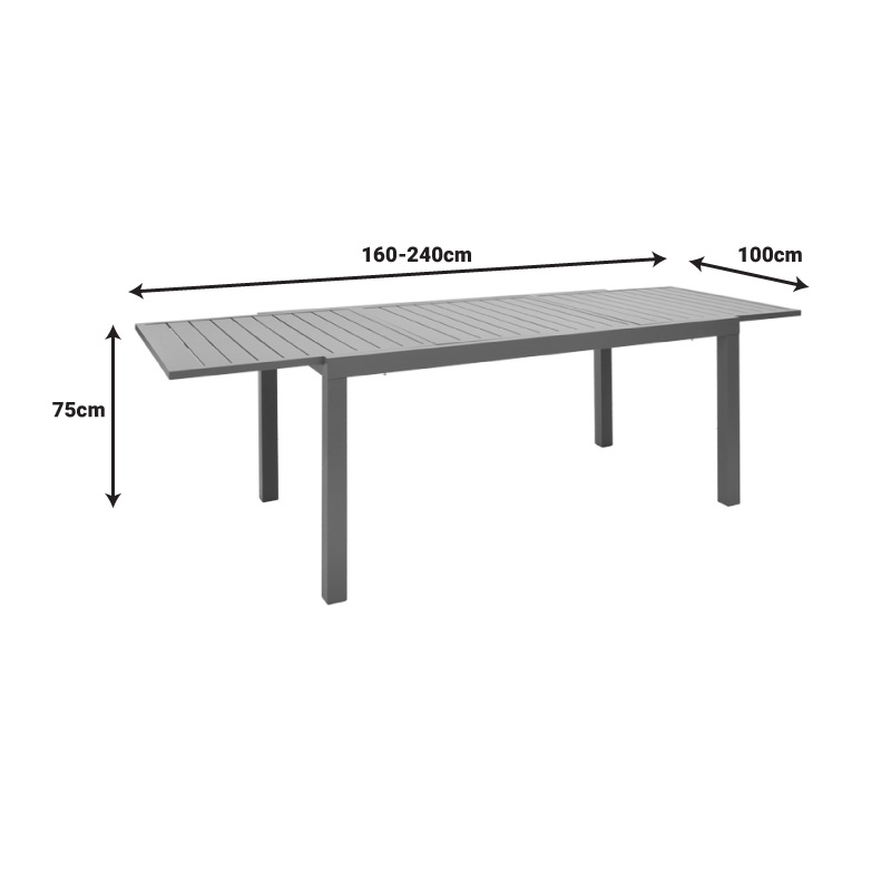 Set dining Lafla-Azelie, Pako World, 7 piese, Sampanie-Natural, 160-240x100x75 cm
