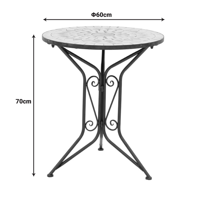 Set dining Sellis, Pako World, 3 piese, Mozaic, Negru