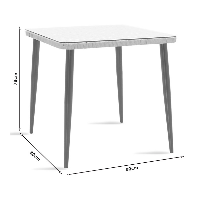 Set masa si scaune 3 buc de gradina Naoki B Pako World Natural 80x80x78 cm