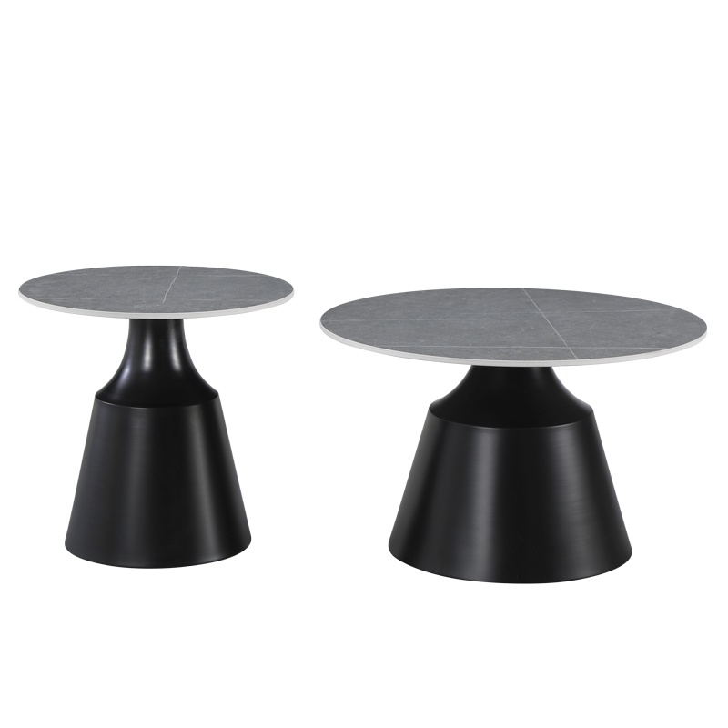 Set masute de cafea, 2 buc, Sculpt, Pako, Negru 70x70x39 cm - 3