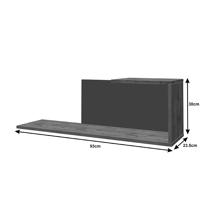 Set mobilier living Poelfy, Pako World, Gri inchis-Stejar, 170x37x42 cm