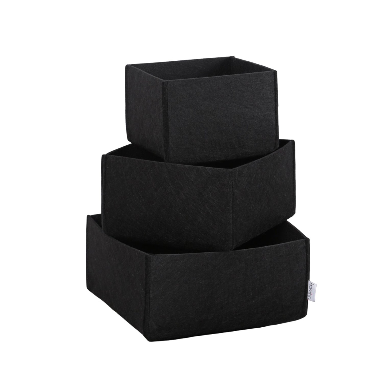 Set organizator de birou din fetru (3 bucati) HMY-6268 Negru 22.5x22.5x10 cm