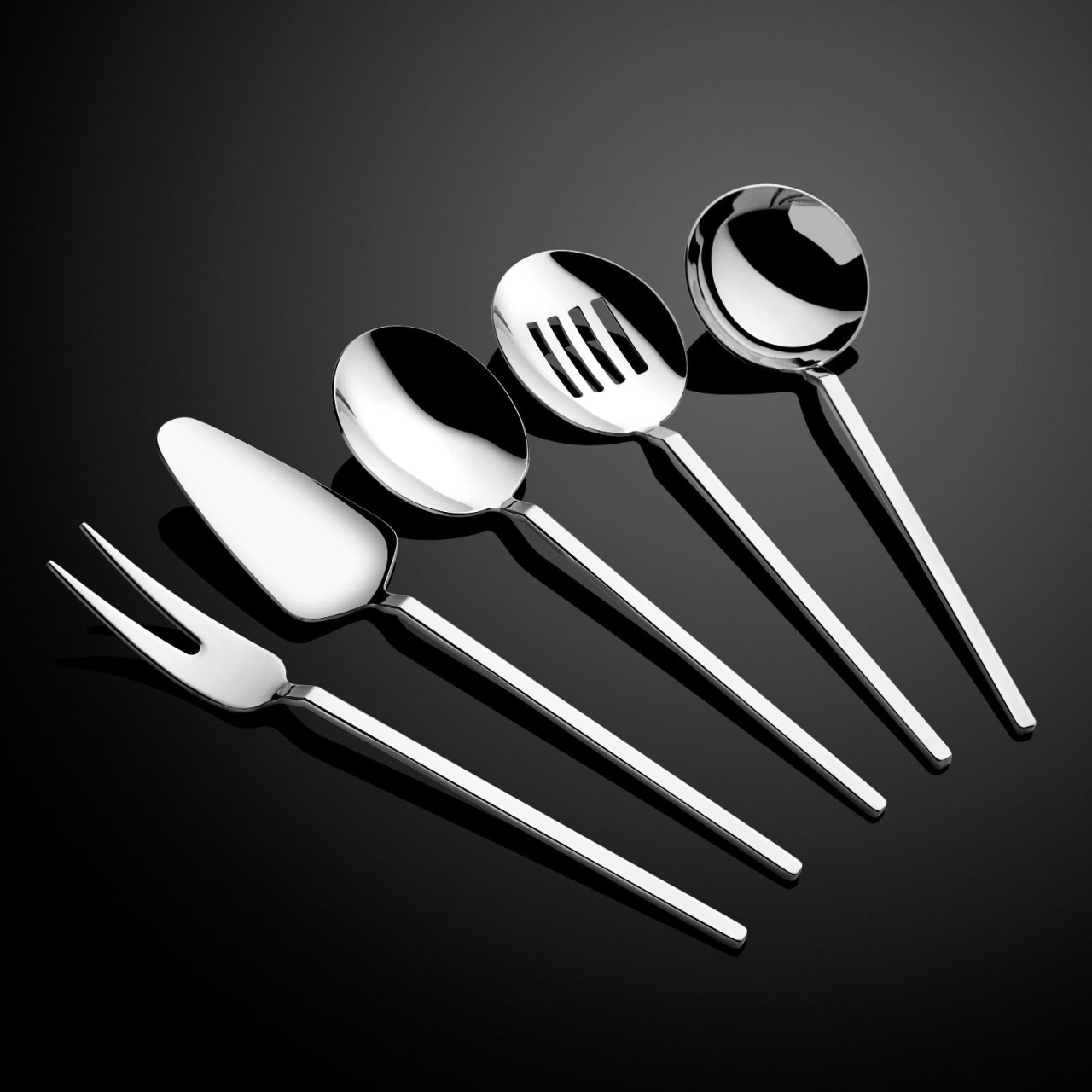 Set ustensile servire 5 bucati Carre Argintiu 23.5x23.5x4 cm - 1 | YEO