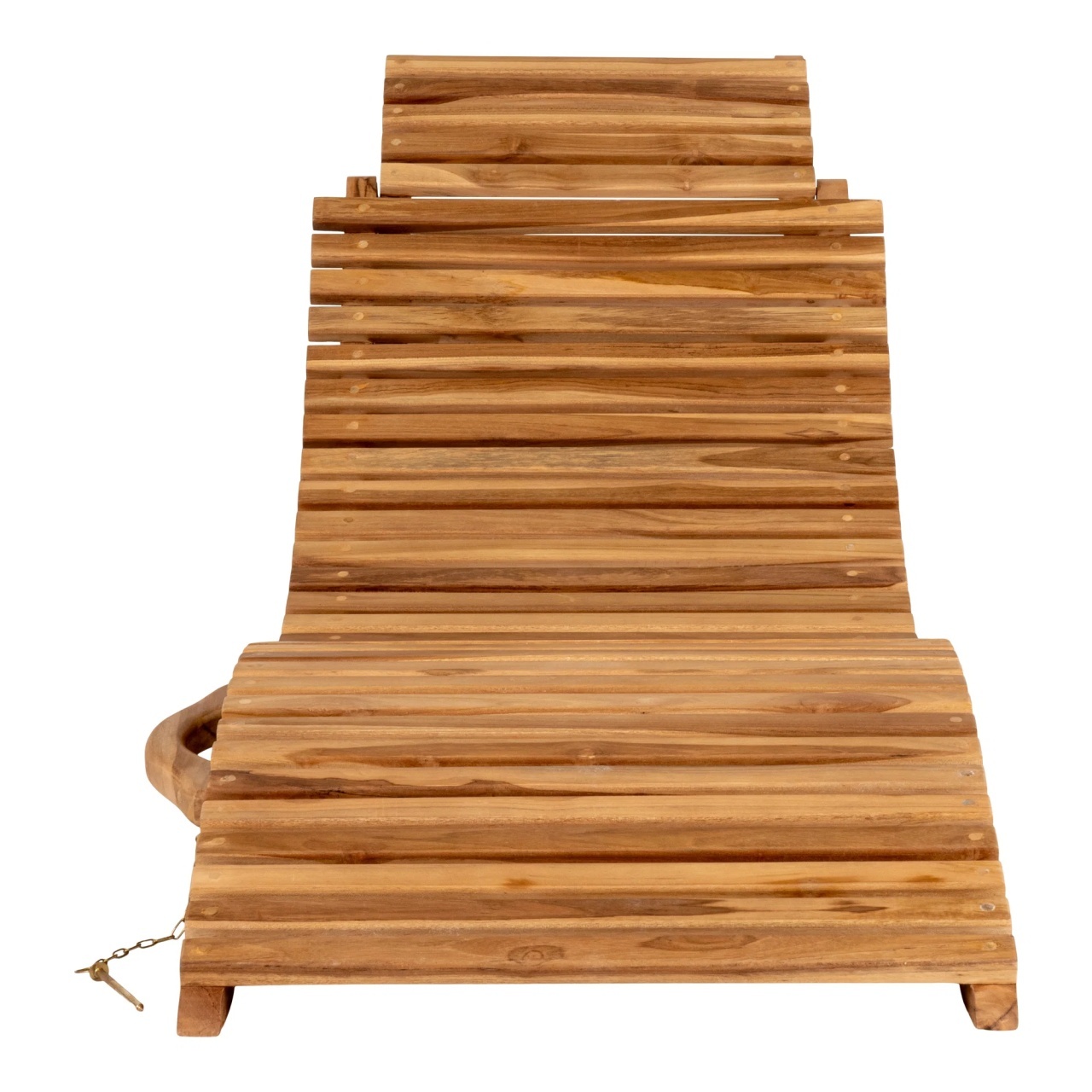 Sezlong reglabil pentru piscina Arrieta, Natural, 160x50x25 cm