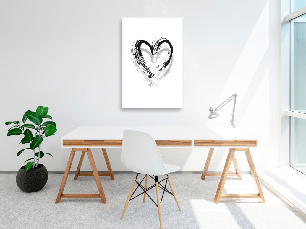 Tablou - Brush Heart (1 Part) Vertical 40x60 cm - 1 | YEO