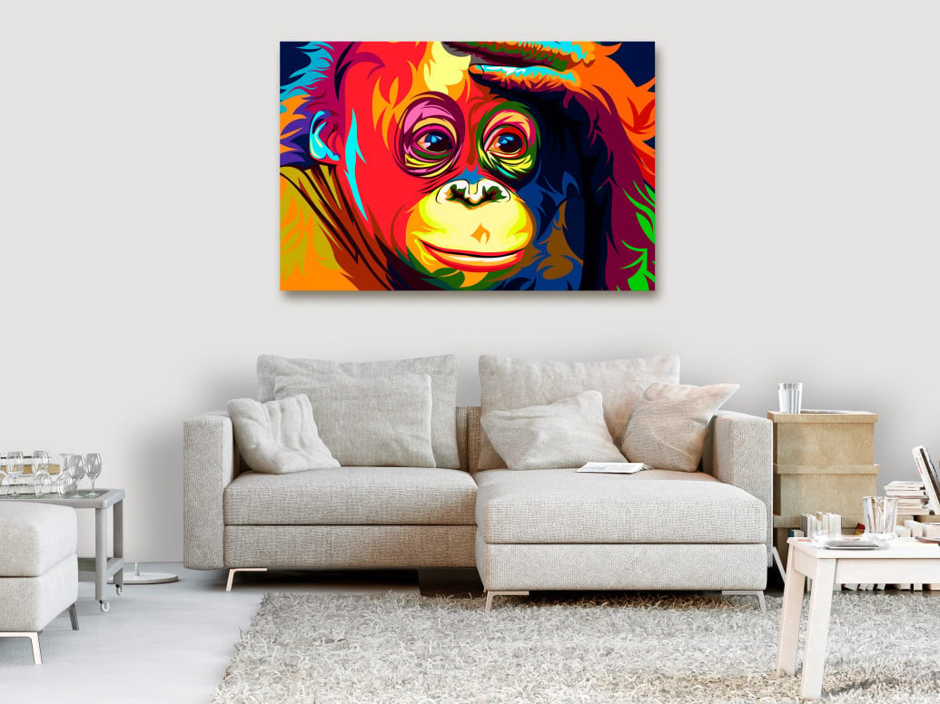 Tablou - Colourful Orangutan (1 Part) Wide 120x80 cm - 1 | YEO