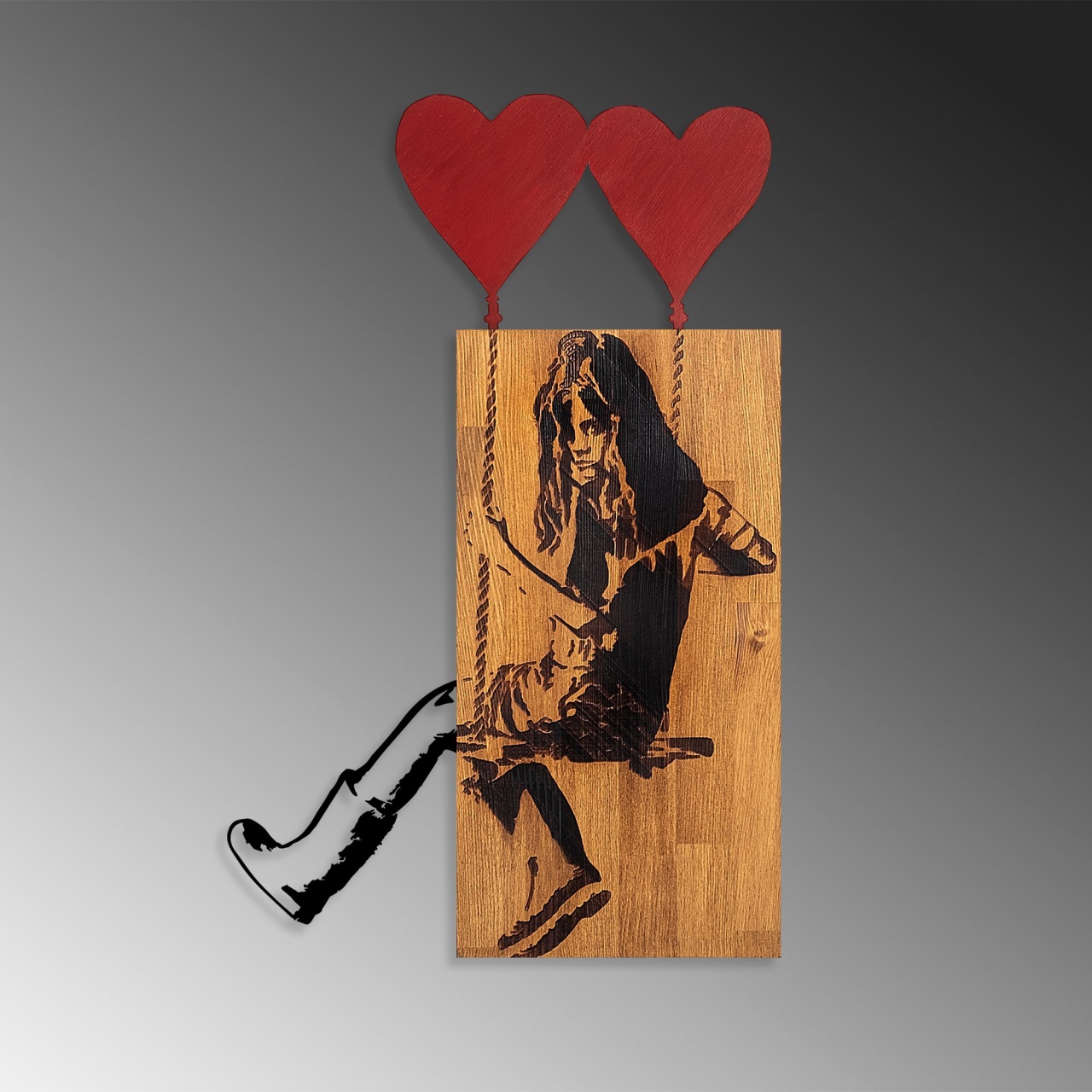 Tablou din lemn si metal Banksy Nuc 50x80x3 cm - 4 | YEO