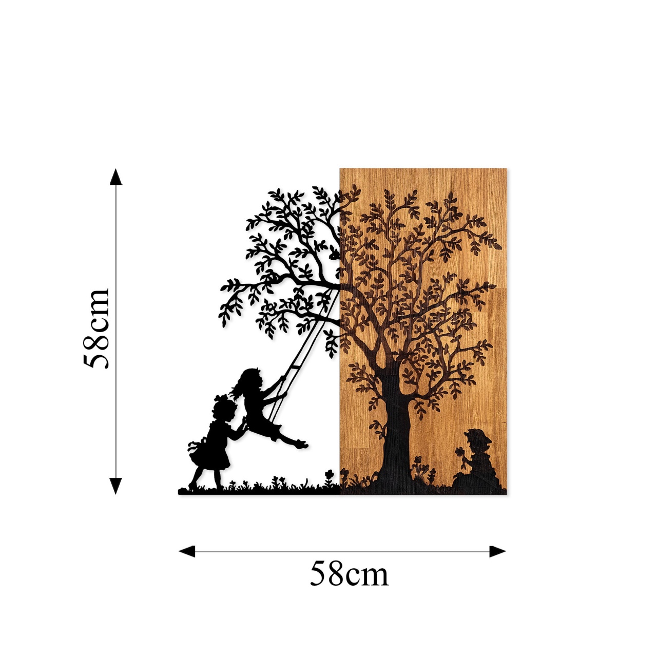 Tablou din lemn si metal The Nuc 58x59 cm