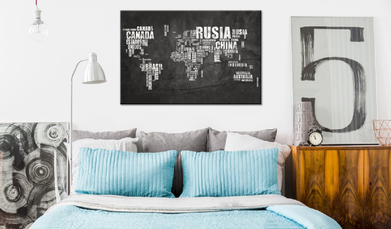 Tablou din plută - Spanish Geography [Cork Map - Spanish Text] 120x80 cm - 1 | YEO