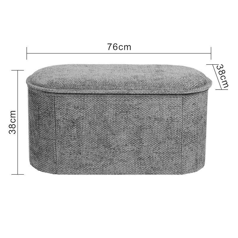 Taburet cu depozitare, Trebia, Pako, Gri 76x38x38 cm - 4