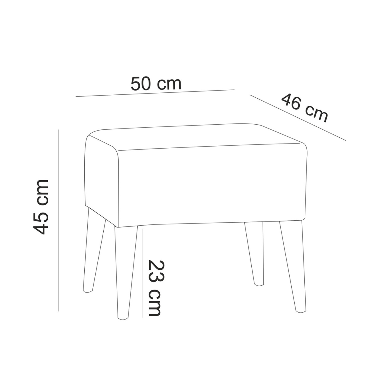 Taburet Zeni Verde 50x45x46 cm - 1 | YEO