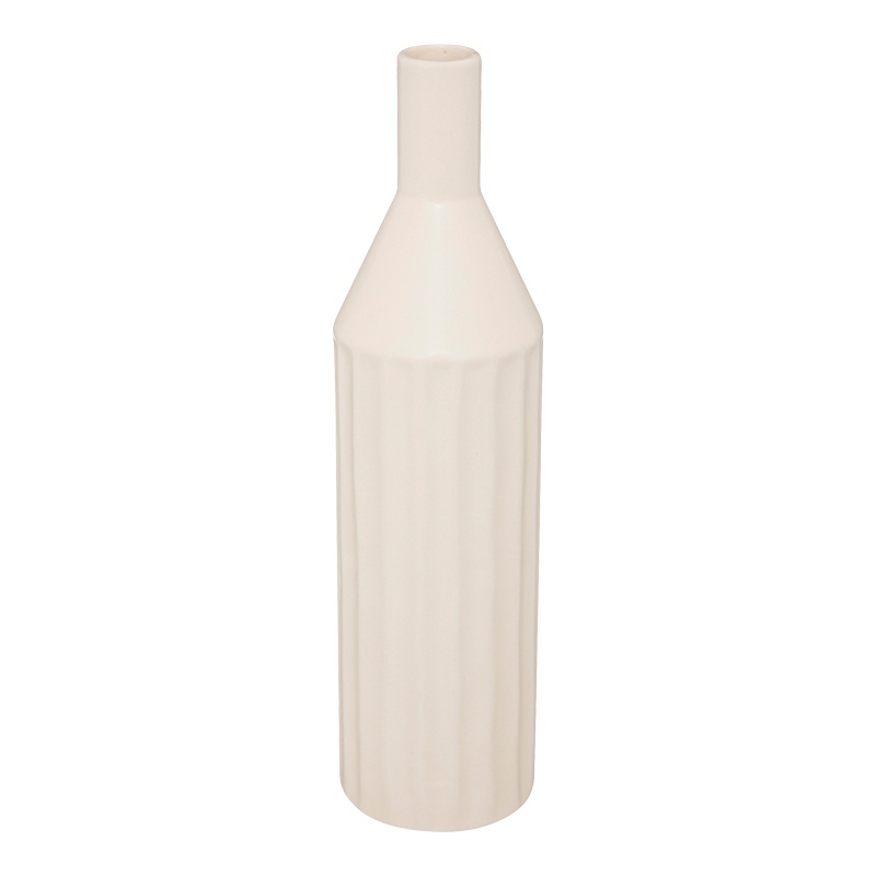 Vaza ceramica Drego, Pako World, Bej, 8x8x30 cm