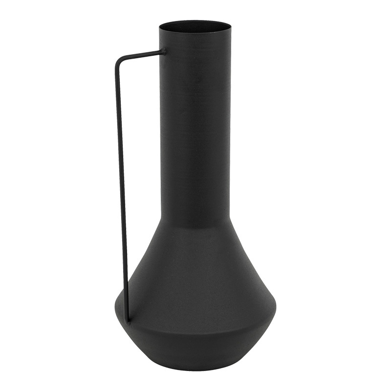 Vaza metalica Genmary, Pako World, Negru, 17x17x34 cm