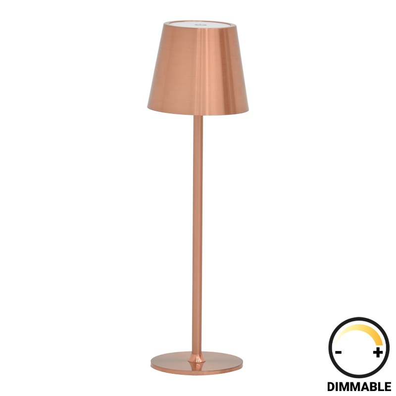 Veioza tactila Brave, Pako World, LED, Bronz, 11x11x37 cm