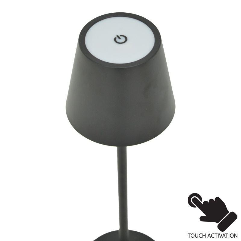 Veioza tactila Brave, Pako World, LED, Negru, 11x11x37 cm - 2 | YEO