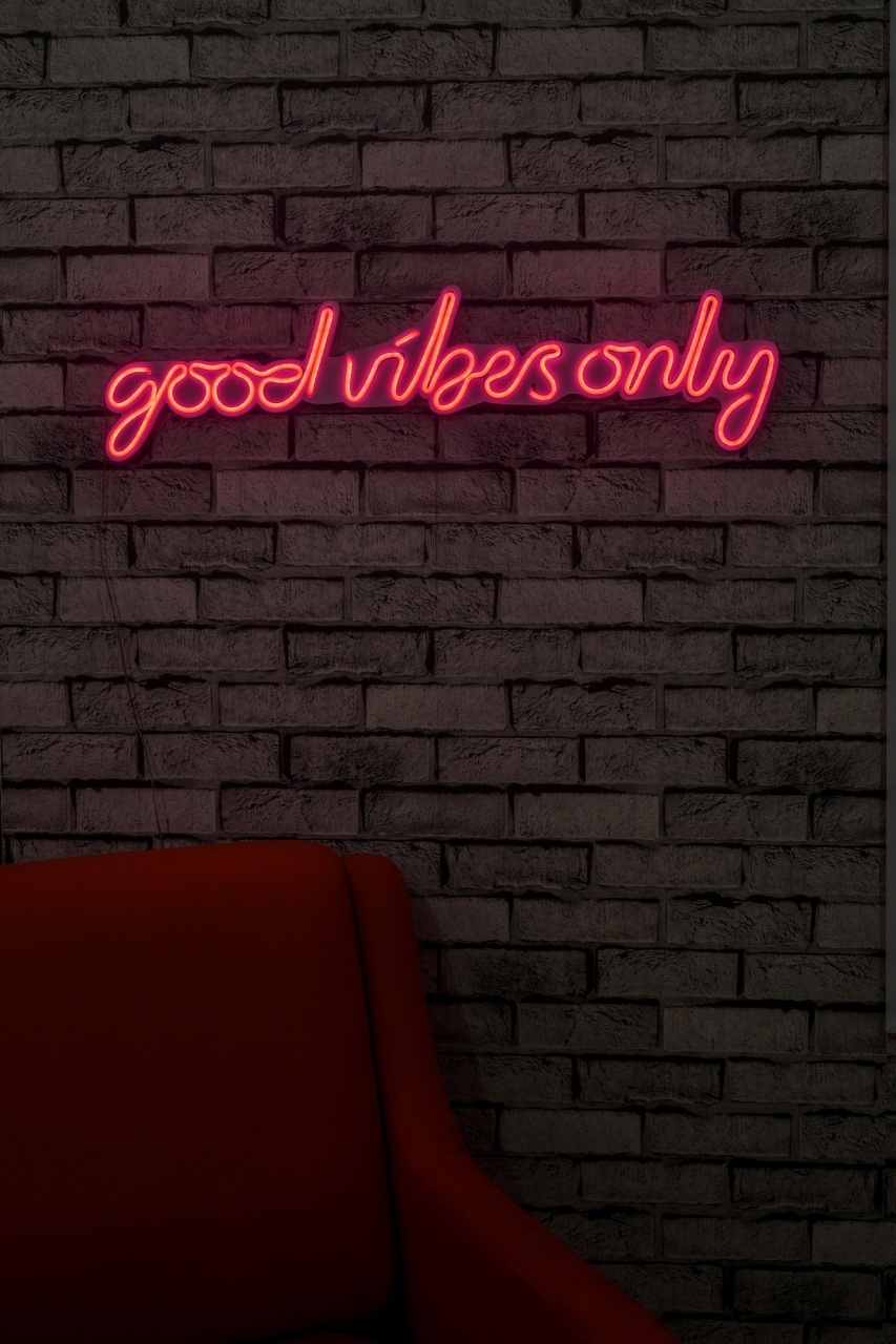 Accesoriu decorativ de perete LED Good Vibes Only Roz 76x19x2 cm - 2 | YEO