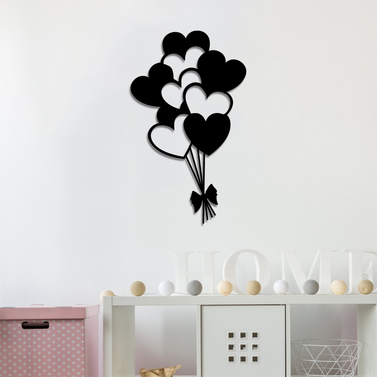 Accesoriu decorativ de perete metalic Metal-386 Negru 21x35 cm