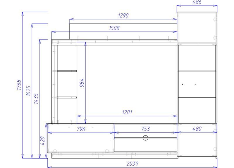 Ansamblu Comoda TV June Oak 204x35x177 cm - 2 | YEO