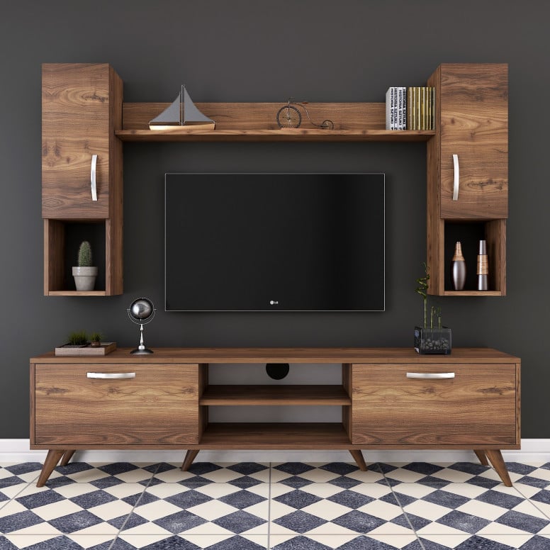 Ansamblu Comoda TV M27 Walnut - 4 | YEO