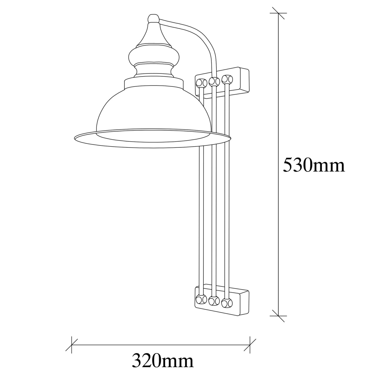 Aplica de perete Saglam Auriu antic 28x28x53 cm - 2 | YEO