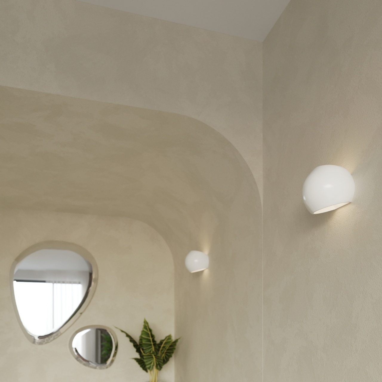 Aplica Globe din ceramica Alb lucios 17x13.5x14.5 cm