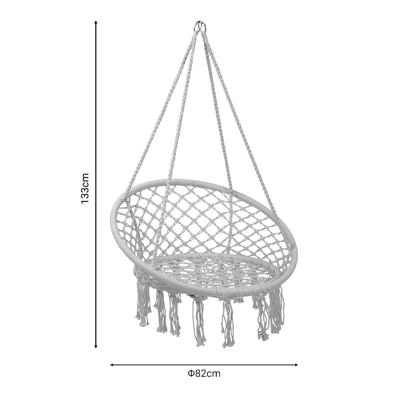 Balansoar suspendat scoică de grădină Eventful Bej 82x82x133 cm - 2 | YEO