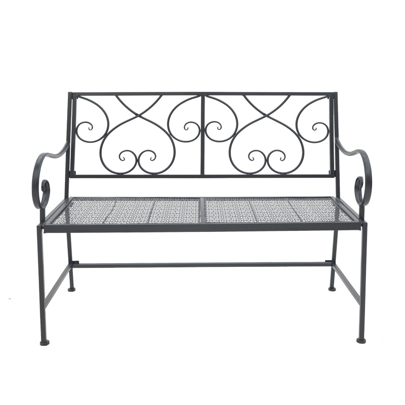 Banca de gradina Cazpo metal negru 114x45x90 cm - 1 | YEO