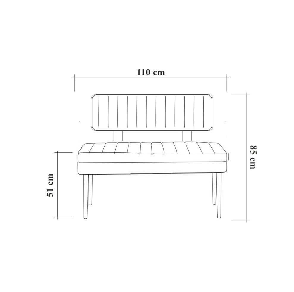 Bancheta tip scaun lat Vina Verde 90x39x40 cm - 4 | YEO