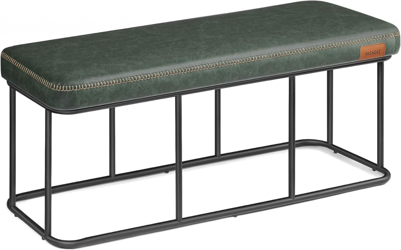 Bancuta intrare hol, Vasagle, Verde inchis, 120x40x45 cm - 1 | YEO