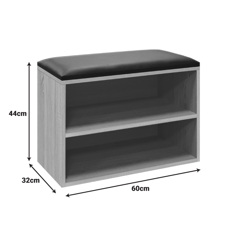 Bancuta pantofar Kiana Gri 60x32x44 cm