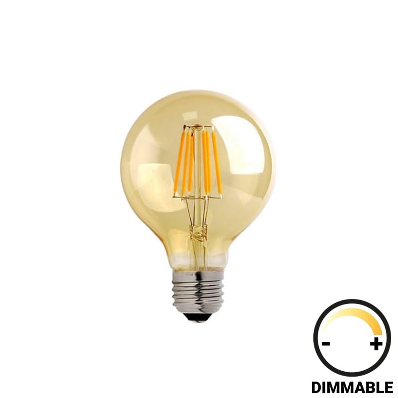 Bec LED G125 Dimmabila 8W E27 Amber 12.5x12.5x17 cm