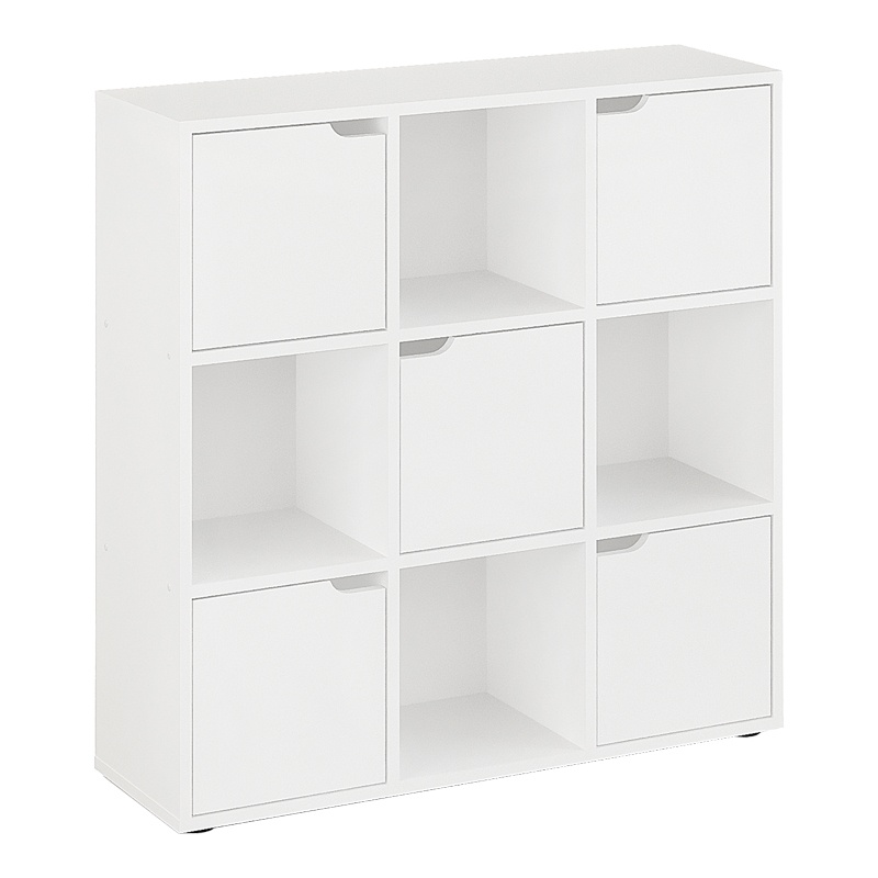 Biblioteca Bookel, Pako World, Alb, 88x27x89 cm
