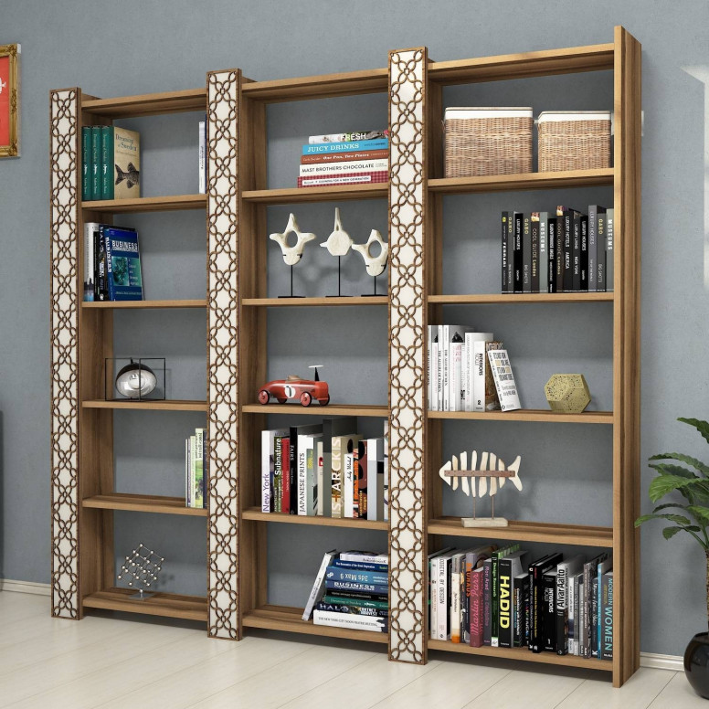 Biblioteca City 3 - Walnut, Cream