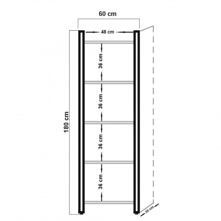 Biblioteca CosmoPenta Atlantic Pine-Negru - 3 | YEO