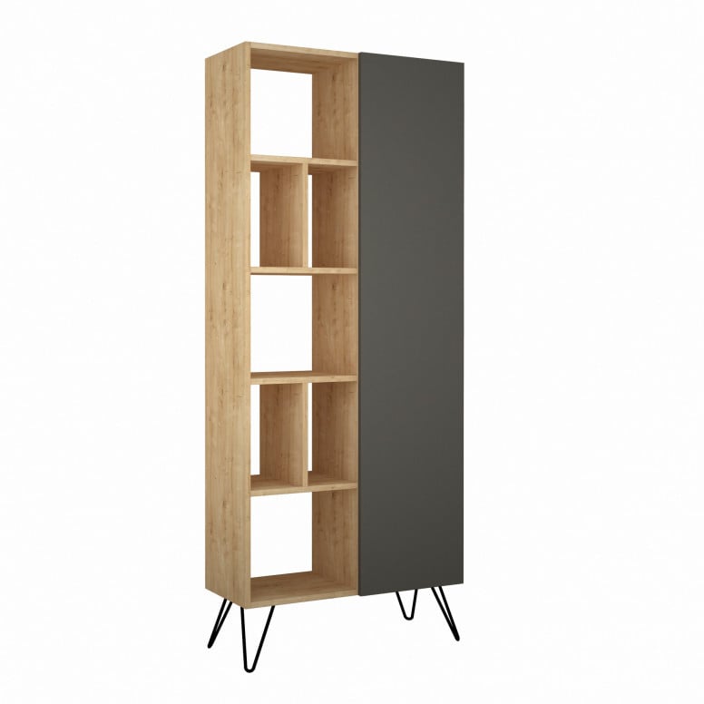 Biblioteca JeddaBookcase Oak-Antracit - 2 | YEO