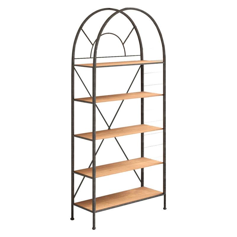 Biblioteca Padrig, culoarea nuc - negru 72x34x180cm