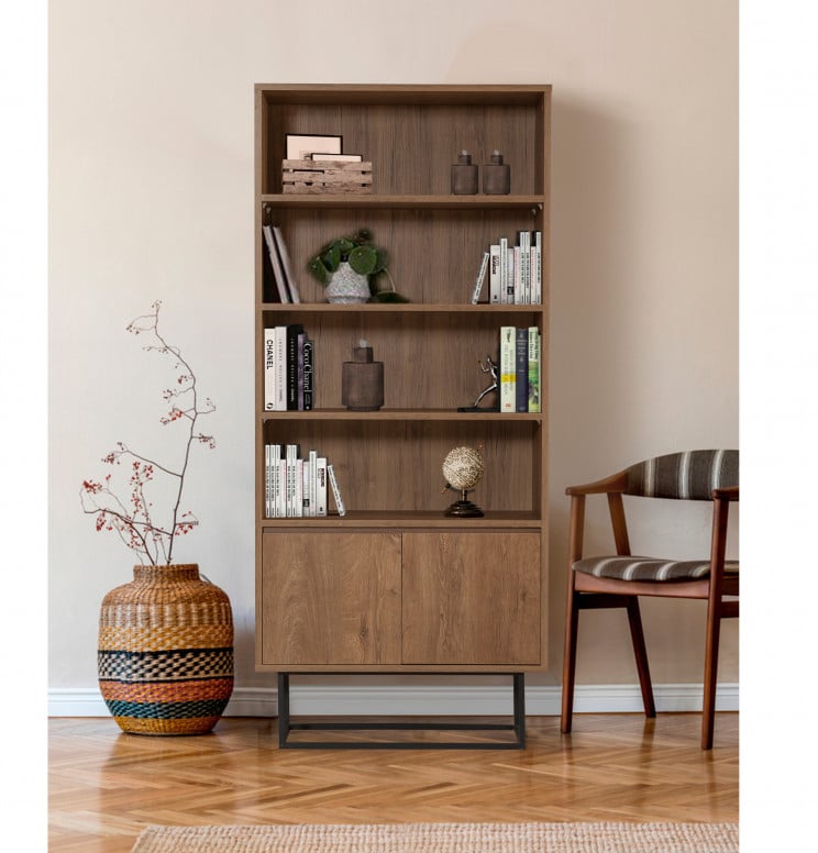 Biblioteca Rea Walnut-Negru