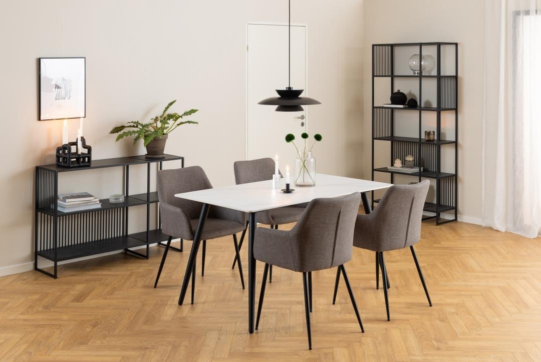 Biblioteca Strington, Negru, 83x120x35 cm
