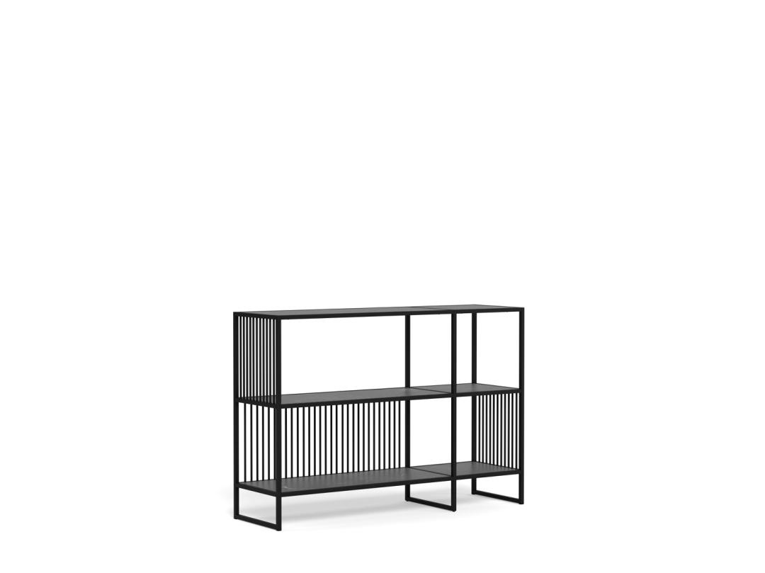 Biblioteca Strington, Negru, 83x120x35 cm - Imagine 3