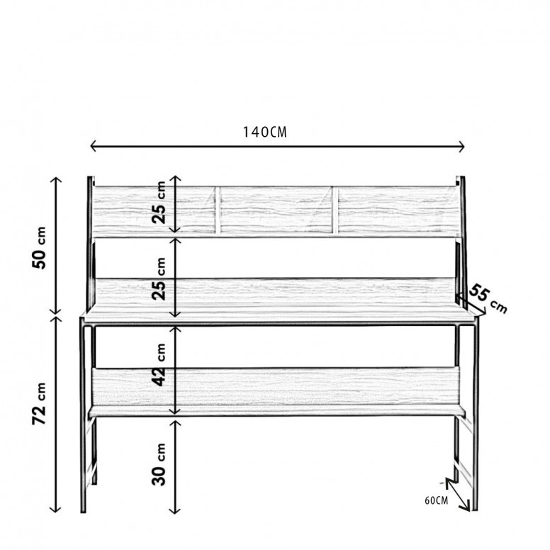 Birou Ceren 169 Walnut - 4 | YEO