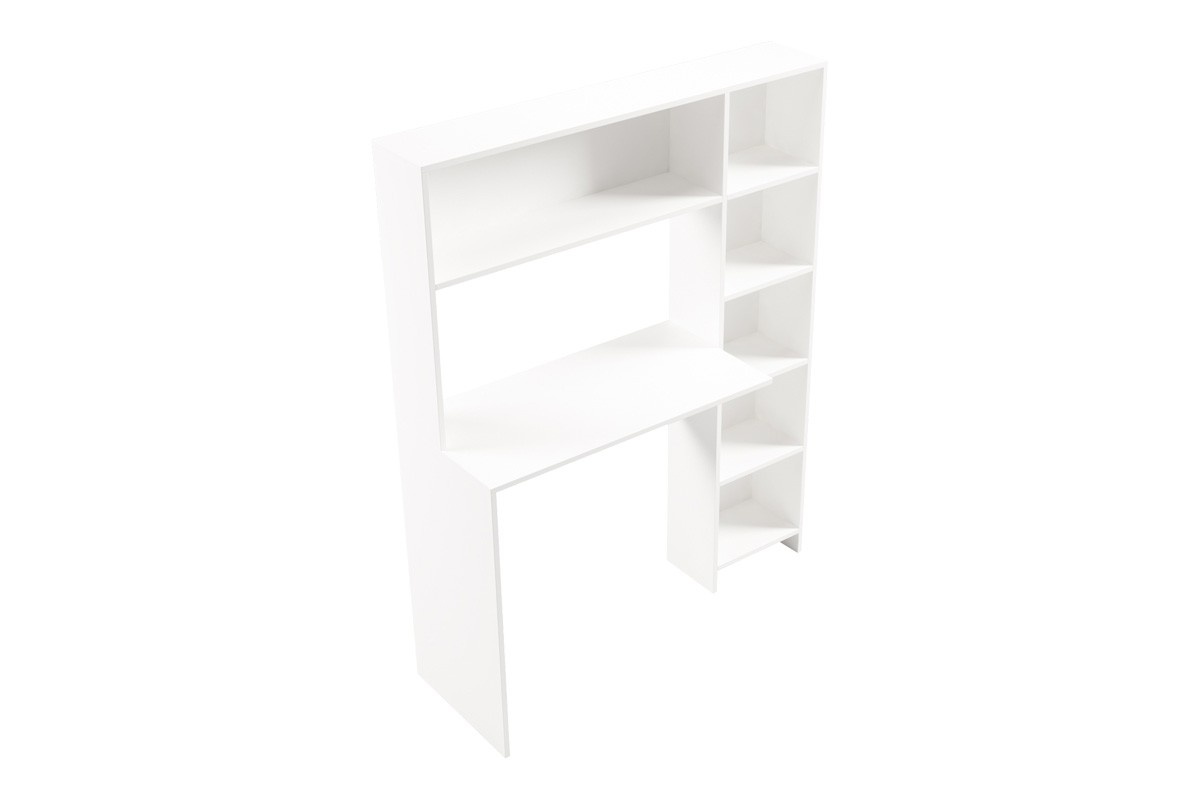 Birou Janson Pakoworld cu bibliotecă, alb, 113.2x40x141.8 cm - 2 | YEO