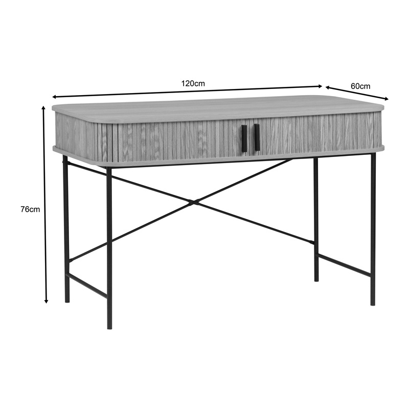 Birou Scandi, Pako World, MDF/Metal, Natural, 120x60x76 cm