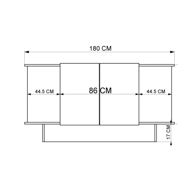 Bufet Aramos, Pako World, Antracit-Stejar, 180x45x80 cm